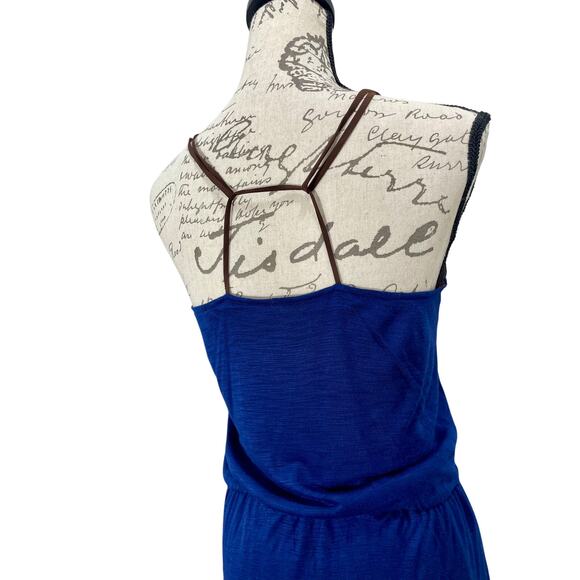 Anthropologie The Addison Story Navy Blue Boho Maxi Dress Sz Small - Picture 6 of 11